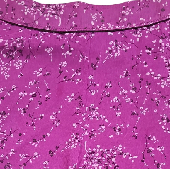 Vintage Esprit Size 10 Purple Cherry Blossom Skirt Knee Length Preppy Y2K - Picture 3 of 8